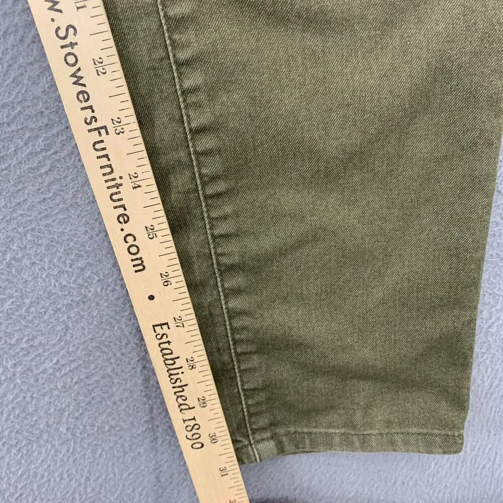 PrAna Jeans Womens 6/28 Green Medium Wash Slim Tapered Mid Rise Stretch Denim